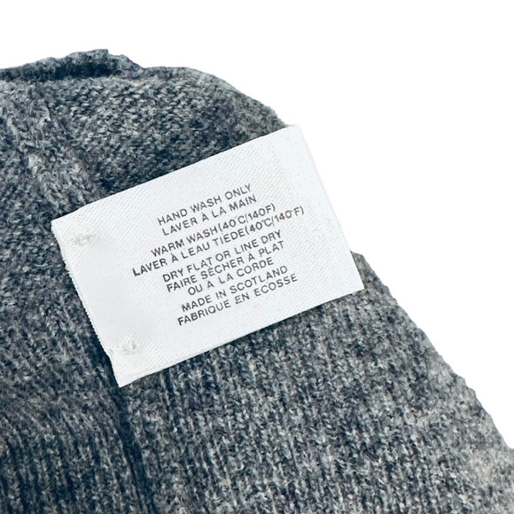 HAWICO Scotland Lambswool Sweater 100% pure Button detail gray size large - Picture 7 of 9